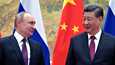 Venäjän presidentti Vladimir Putin ja Kiinan presidentti Xi Jinping asettuivat kuvattaviksi Pekingissä perjantaina.