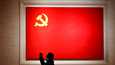 Kiinan kommunistisen puolueen lippu kommunismin museossa Pekingissä lokakuussa 2022.