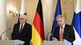 Saksan liittopresidentti Frank-Walter Steinmeier ja Suomen presidentti Sauli Niinistö pitivät yhteisen tiedotustilaisuuden perjantaina.