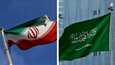 Saudi-Arabian ja Iranin välillä on ollut pitkään jännitteitä. Kuvassa Iranin (vas.) ja Saudi-Arabian liput.