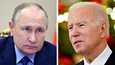 Venäjän presidentti Vladimir Putin ja Yhdysvaltain presidentti Joe Biden.