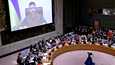 Ukrainan presidentti Volodymyr Zelenskyi piti tiistaina videopuheen YK:n turvallisuusneuvostolle.