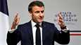 Presidentti Emmanuel Macron puhui Ranskan ulkoministeriössä torstaina.