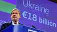 EU:n budjettikomissaari Johannes Hahn kertoi komission ehdotuksen ensi vuoden Ukraina-tueksi keskiviikkona.