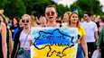Mielenosoitus Ukrainan puolesta Berliinissä 11. kesäkuuta.