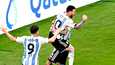 Lionel Messi juhli 1–0-maalia Meksikoa vastaan.