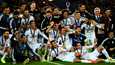 Real Madrid juhli Super Cupin voittoa Helsingissä elokuussa 2022.