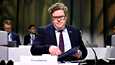Ruotsin oikeusministeri Gunnar Strömmer EU-oikeusministerien epävirallisessa kokouksessa Tukholmassa perjantaina.