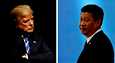 Yhdysvaltain presidentti Donald Trump ja Kiinan presidentti Xi Jinping.