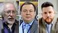 Vasemmalta oikealle radiokanava Eho Moskvyn päätoimittaja Aleksei Venediktov, pakotteiden kohteeksi joutunut oligarkki Mihail Fridman ja Leonid Volkov, joka on yksi Aleksei Navalnyin korruption vastaisen säätiön johtajista.