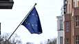  Euroopan Unionin lippu Eurooppa-päivänä Helsingissä 9.toukokuuta.