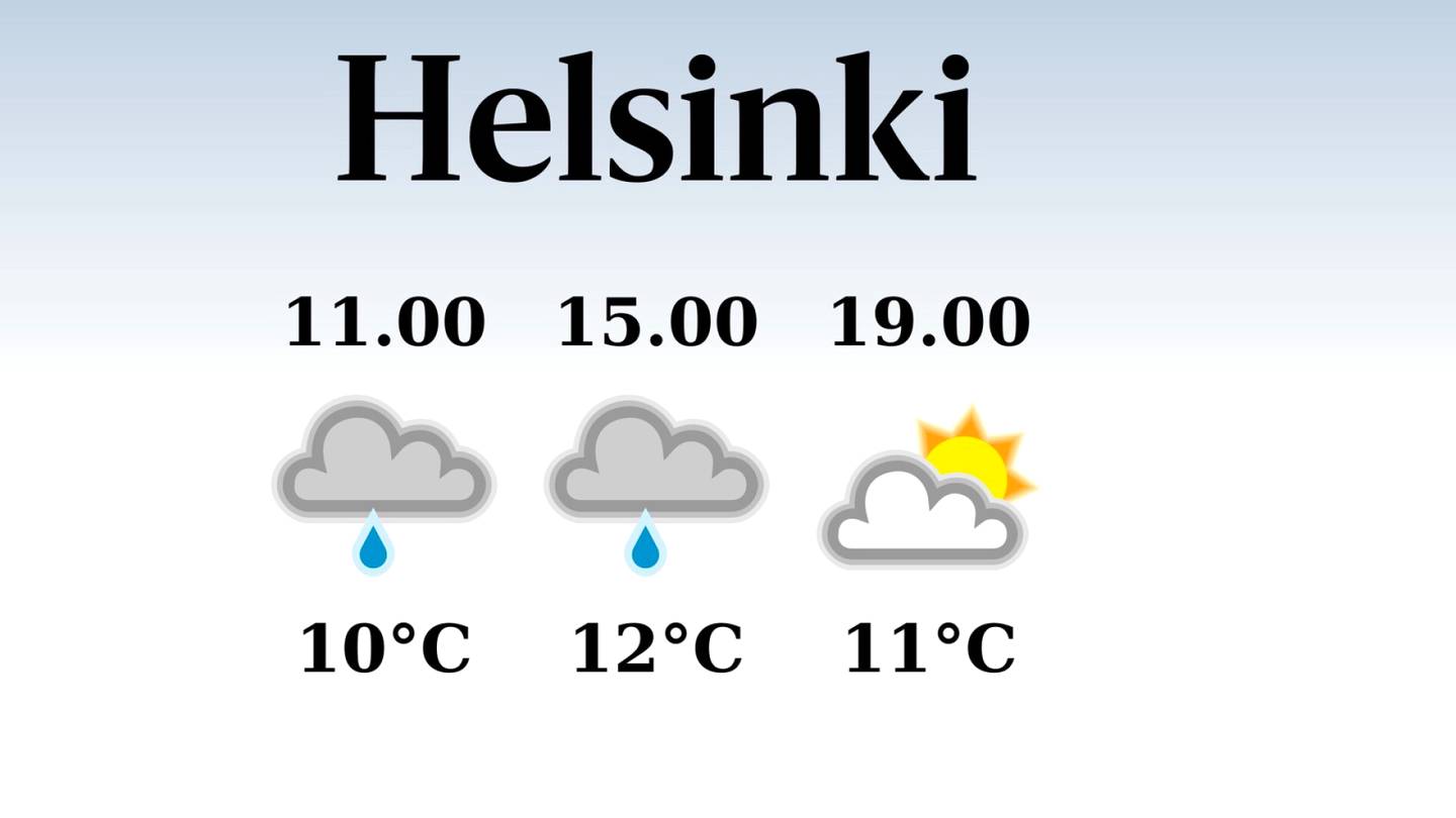 HS Helsinki | Tänään Helsingissä satelee aamu- ja iltapäivällä, iltapäivän lämpötila pysyttelee kahdessatoista asteessa