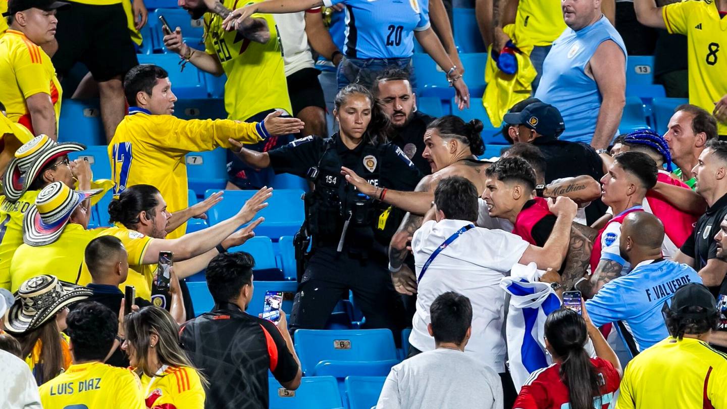 Jalkapallo | Pelaajat ryntäsivät katsomoon puolustamaan perheitään – Copa Américan huippuottelulla kaoottinen loppu