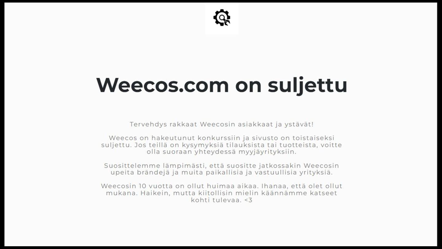 Kauppa | Verkkokauppa Weecos hakeutuu konkurssiin