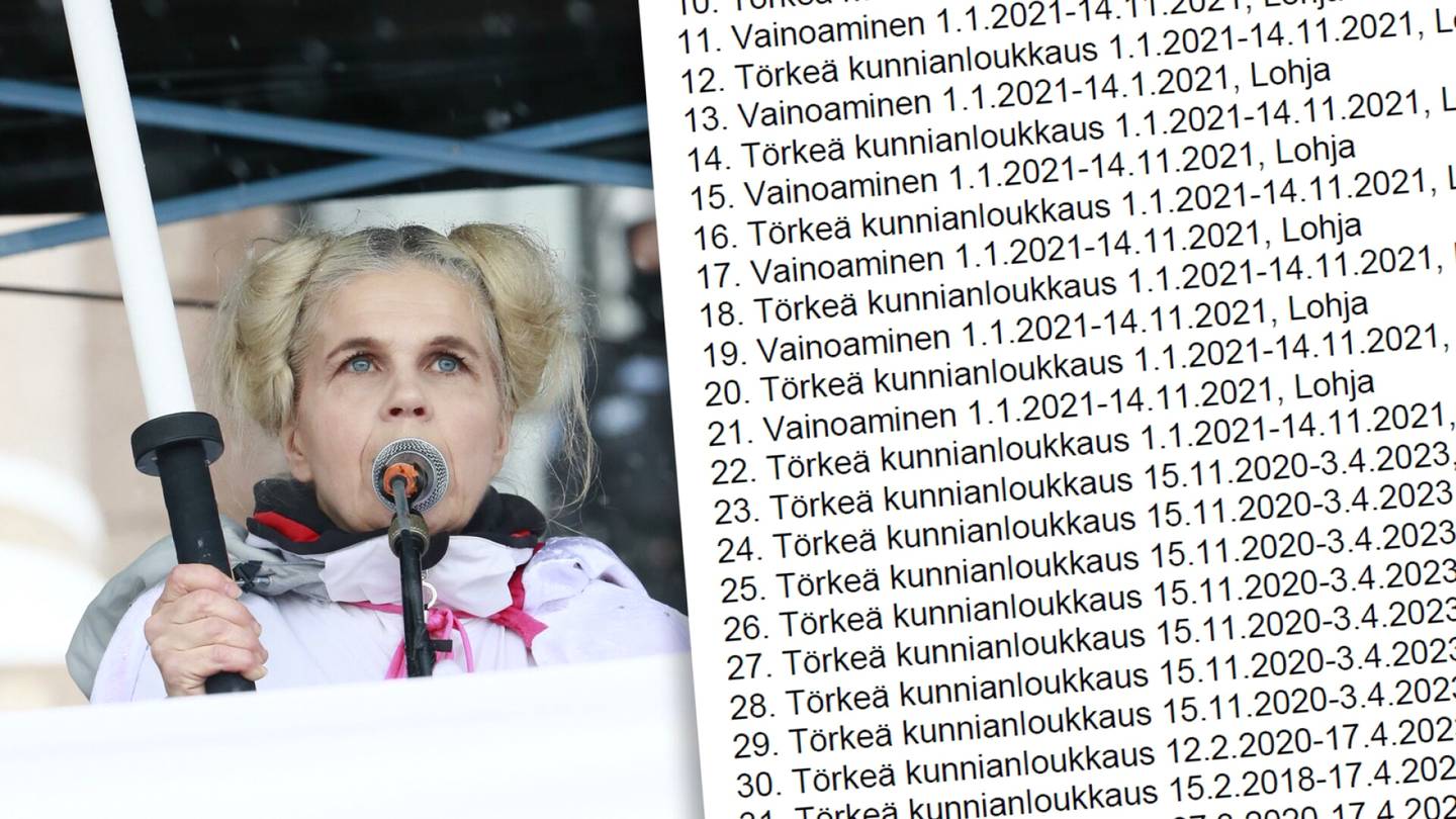 Oikeudenkäynnit | Totuuspuolueen Jaana Kavonius katosi, nyt myös hovioikeus määräsi heti vangittavaksi