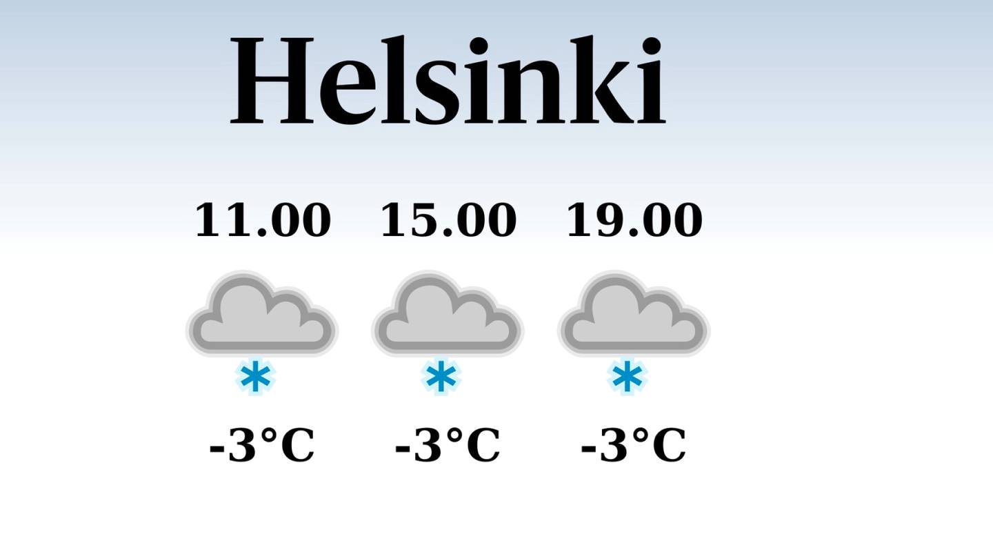HS Helsinki | Tänään Helsingissä tuulee ja sataa, iltapäivän lämpötila nousee eilisestä kolmeen pakkasasteeseen
