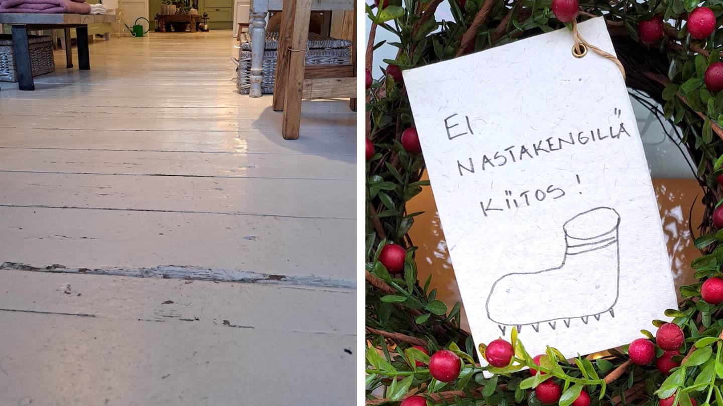 Nastat | Nastakengissä kävelevät asiakkaat tuhosivat vaate­liikkeen 200 vuotta vanhan lattian – Tällaista tuhoa ”halpa henki­vakuutus” nyt aiheuttaa
