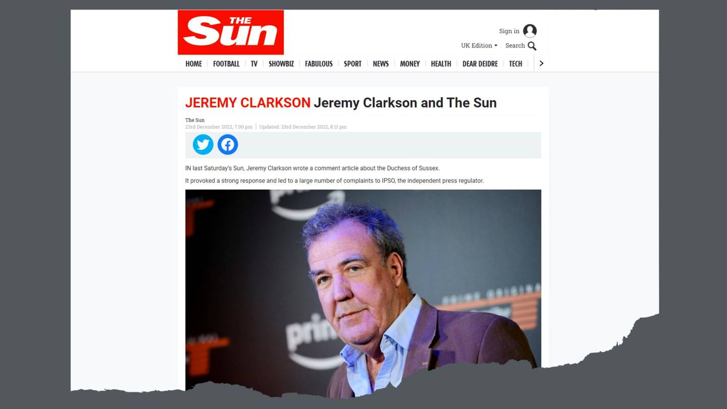 Britannia | Brittitabloidi The Sun esitti harvinaisen anteeksi­pyynnön Meghanin vihaamisesta kertoneesta kolumnista
