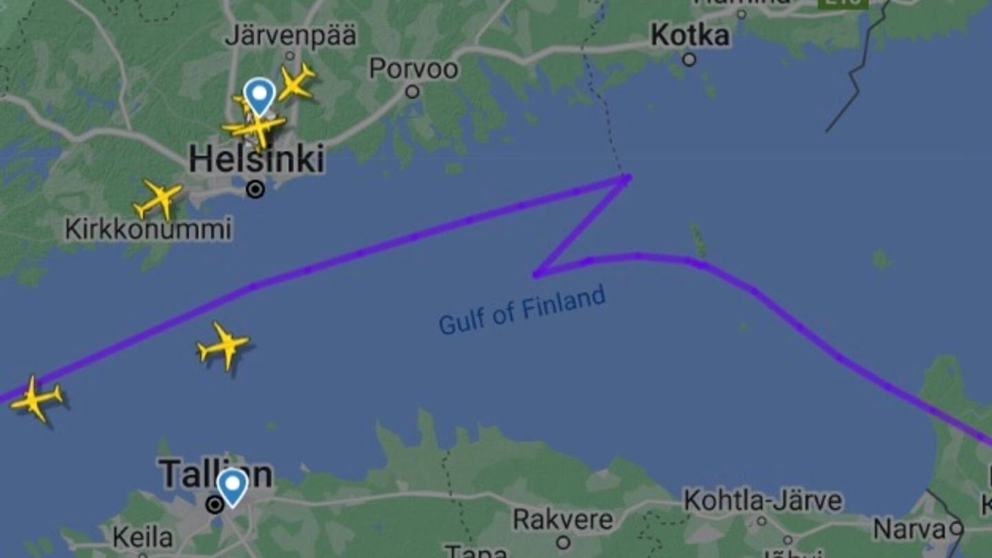 Ilmailu | Flightradar kertoo, miksi venäläis­kone näytti piirtäneen Z:n Suomenlahden taivaalle