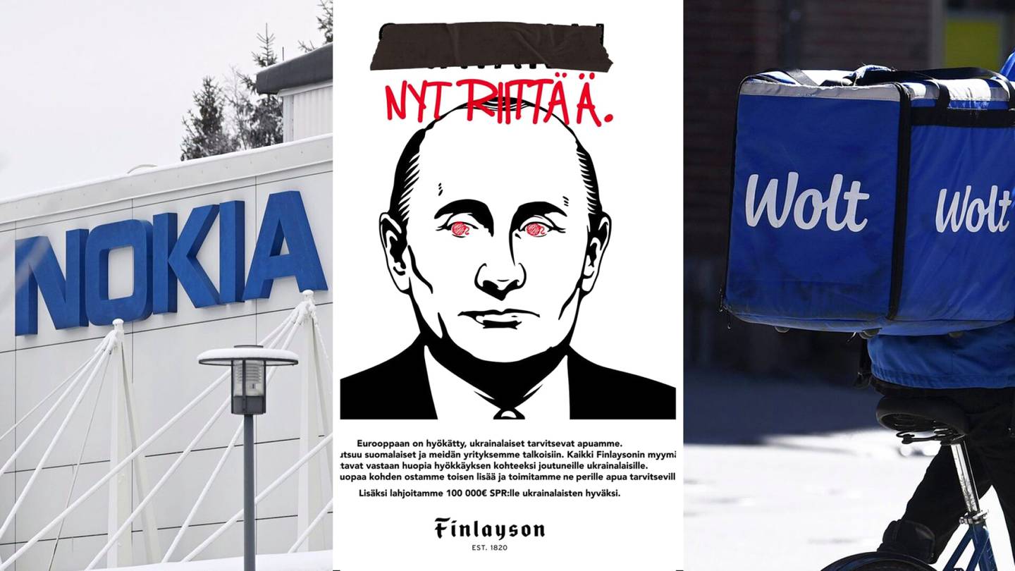Yritysvastuu | Suurlahjoituksia ja pommi­silmäinen Putin – Suomen yrityksiltä nähdään nyt jyrkkiä kannan­ottoja, ja se on asian­tuntijan mielestä hieno asia: ”Jotkut varmasti pitävät Putin-mainosta täysin mauttomana”