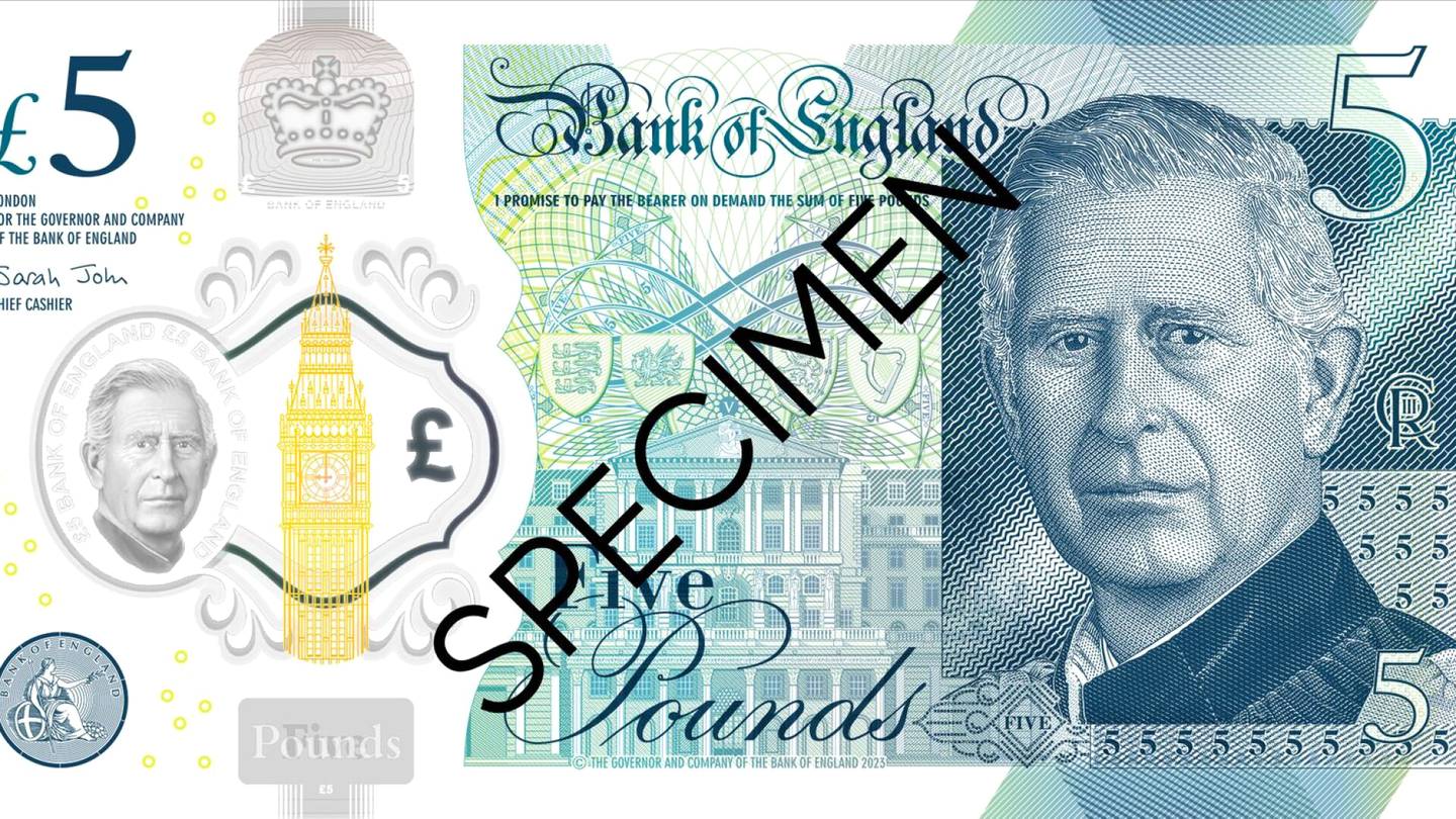 Britannia | Kuningas Charles saa kasvonsa seteleihin, ensimmäiset kuvat julkaistiin