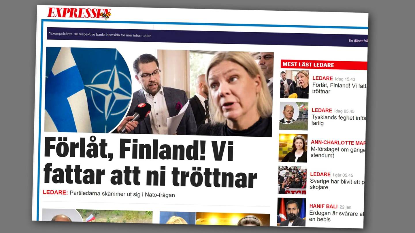 Nato | Ruotsalaislehden pääkirjoitus: ”Anteeksi Suomi, voitte mennä edeltä Natoon”