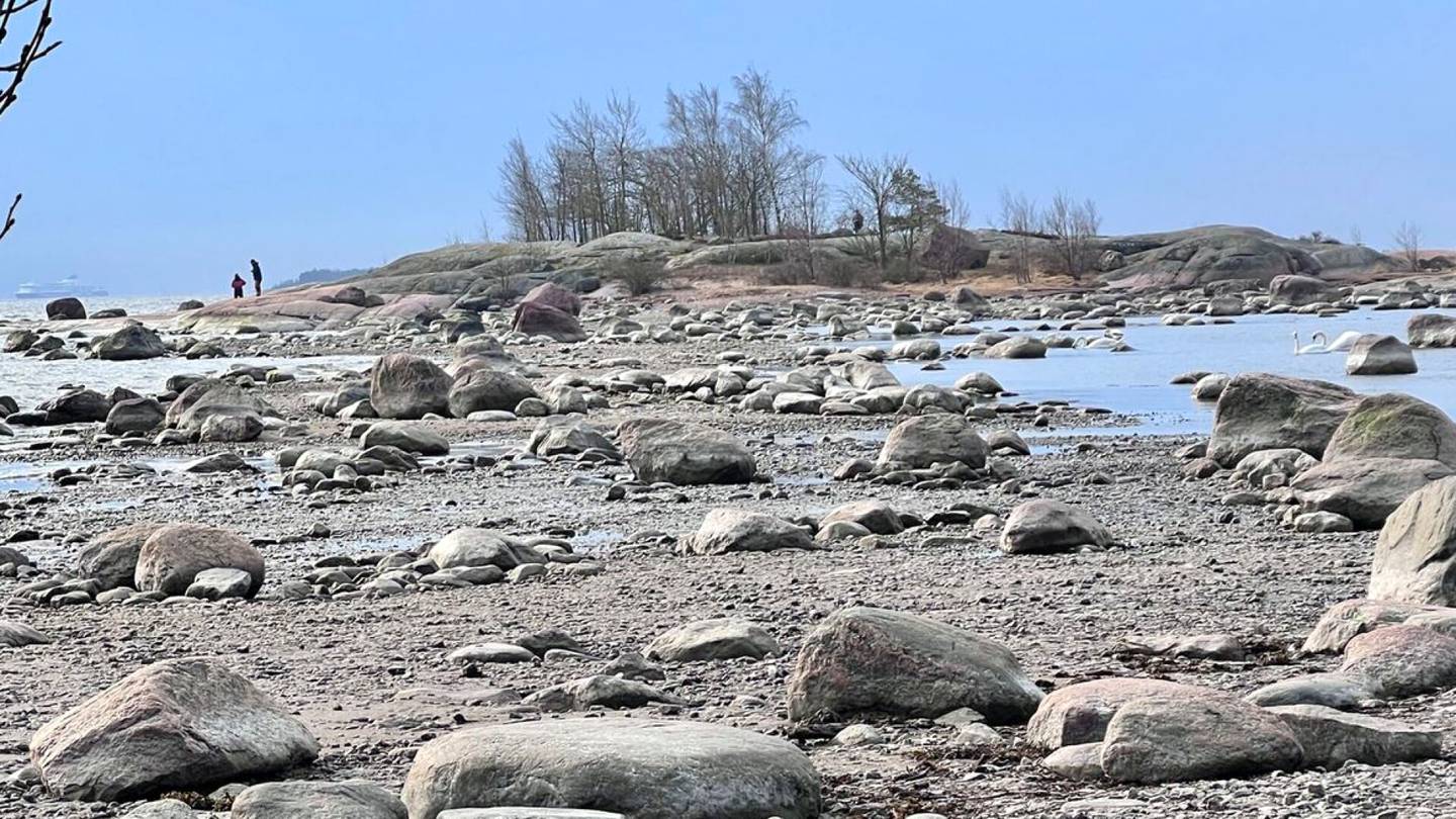 HS Helsinki | Merestä avautui kävely­reitti Lautta­saaresta Sisä-Hatun saareen
