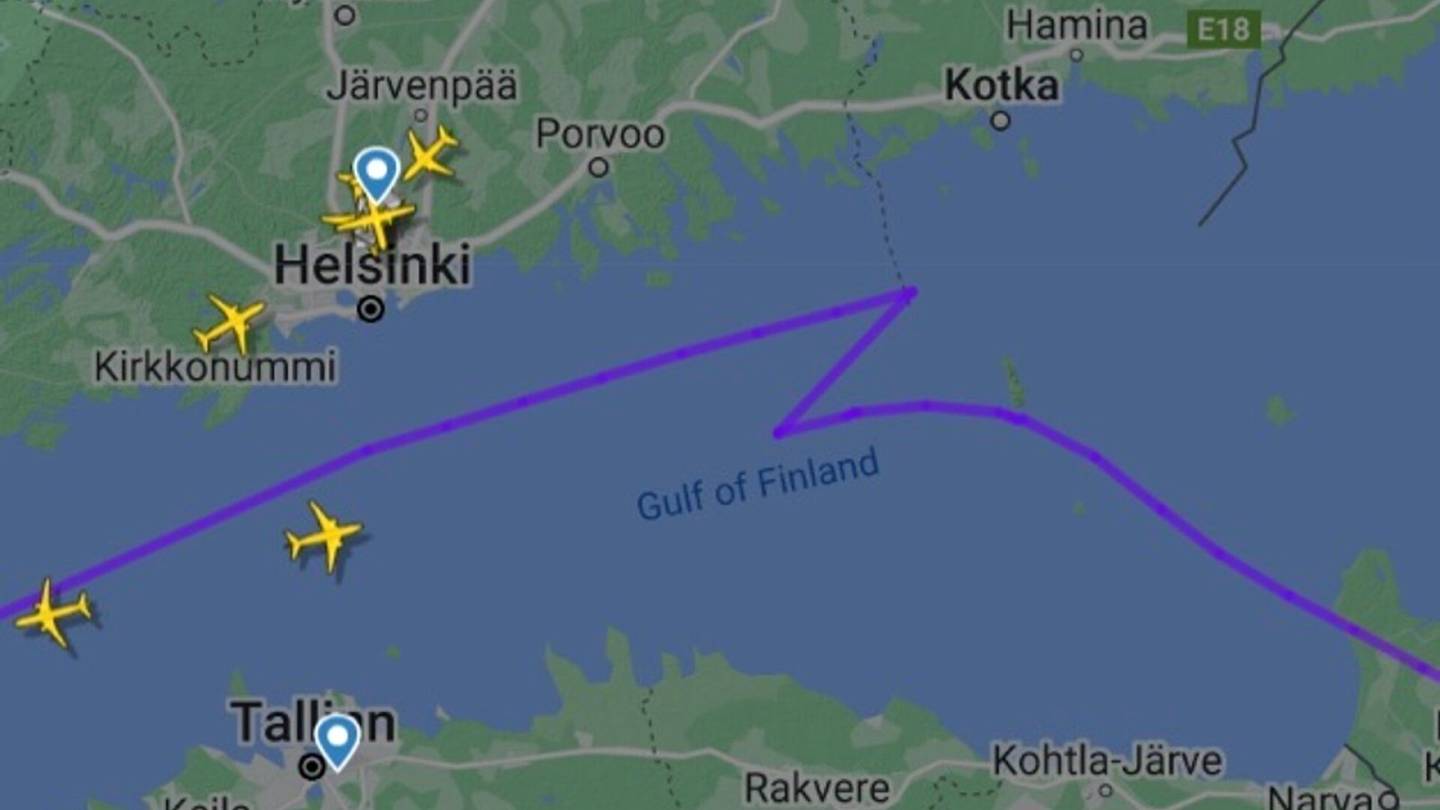 Ilmailu | Flightradarin mukaan venäläis­kone olisi tehnyt Z:n muotoisen mutkan Suomen­lahdella: ”Ei järkevää selitystä”