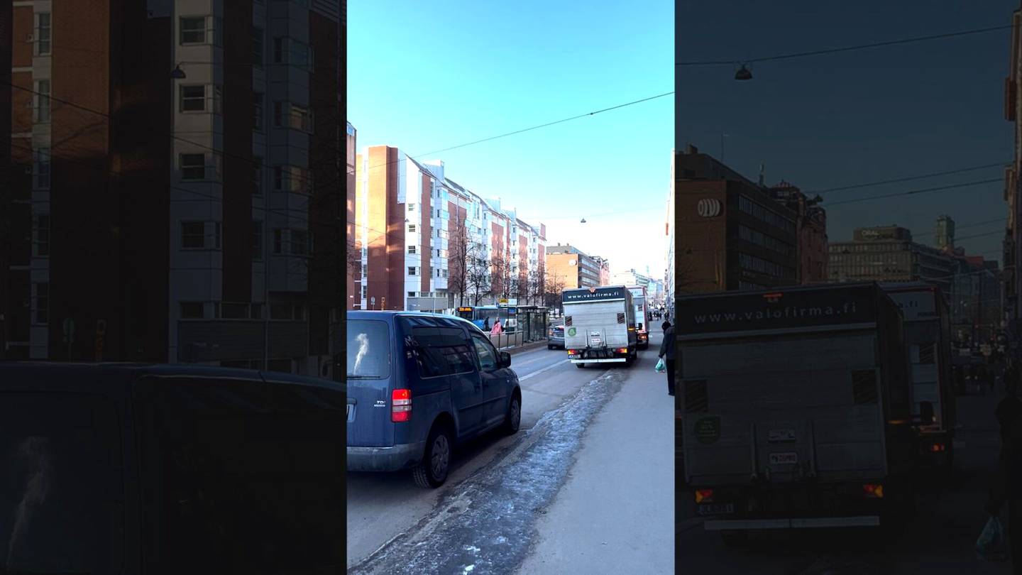 Liikenne | Video näyttää, kuinka autoletka mateli Hämeentien pyörä­kaistalla – Poliisi: ”Aivan uusinta uutta”