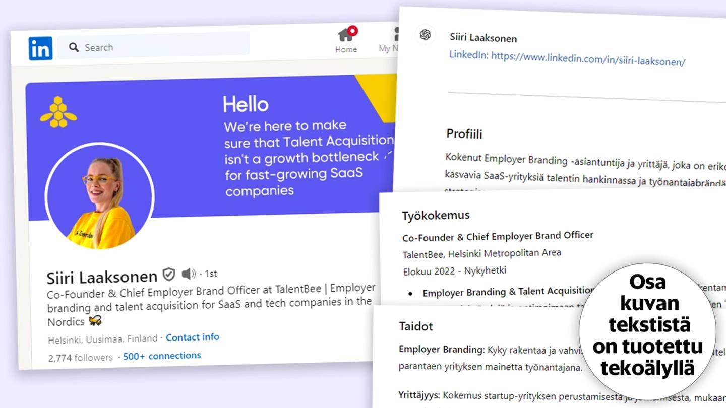 Työnhaku | Testasimme, osaako tekoäly laatia hyvän cv:n – Rekrytoija kertoo, mitä kannattaa parantaa
