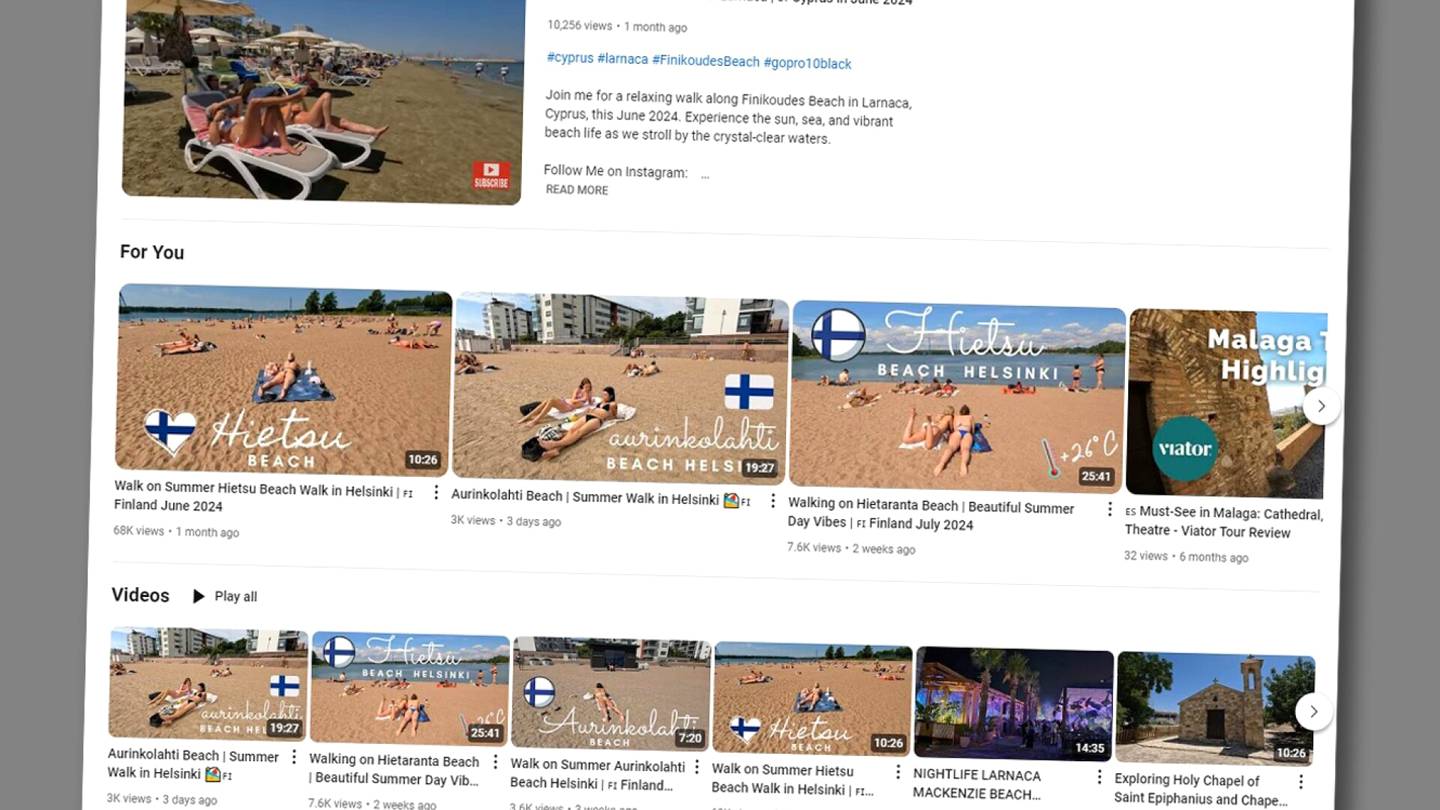 Sosiaalinen media | Mies julkaisee nettiin videoita, joissa kuvataan naisia Helsingin rannoilla – Toiminnan laillisuus epäselvää