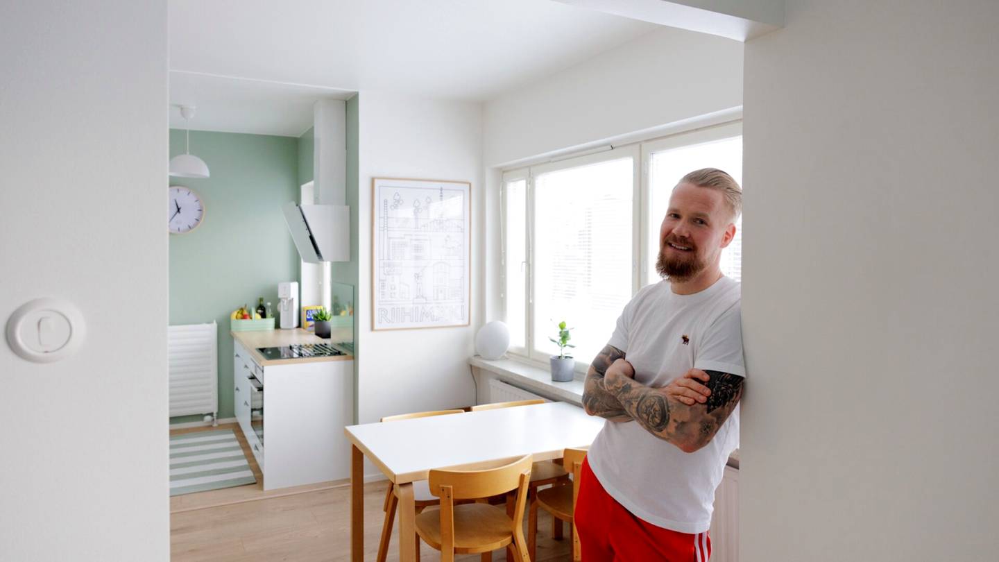 Ennen & jälkeen | Juho Heinonen löysi edullisen kaksion ja teki tarjouksen näkemättä koko asuntoa – Remontin jälkeen asuntoa ei tunnista entiseksi