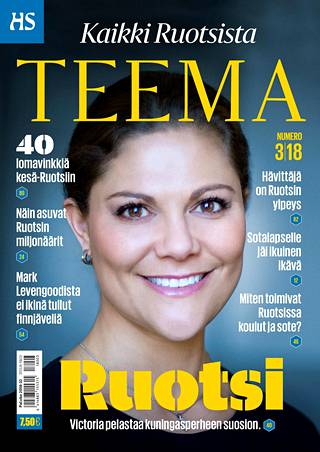 Tänään ilmestyvän Teema-lehden kannessa on kruununprinsessa Victoria.