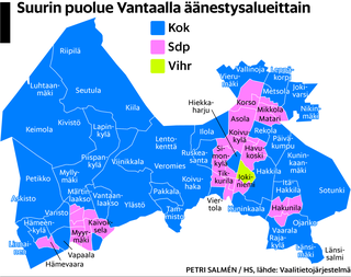 Vantaalle ilmestyi vihreä kaupunginosa – Sdp hallitsi taas isoja keskuksia,  kokoomus omakotitaloalueita - Kaupunki 