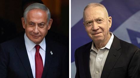 Benjamin Netanjahu Lontoossa maaliskuussa 2023 ja Yoav Galant Jerusalemissa tammikuussa 2023.