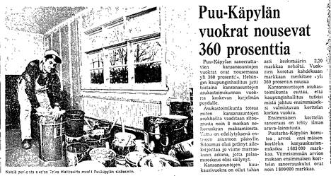 Kuvakaappaus Helsingin Sanomien artikkelista 3.1.1973.