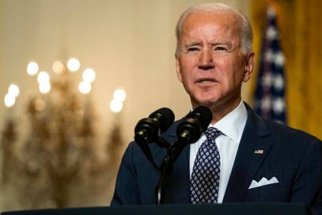 Yhdysvaltain presidentti Joe Biden puhui etäyhteyksien avulla järjestetyssä Münchenin turvallisuuskonferenssissa perjantaina.