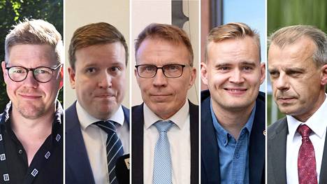 Antti Lindtman (sd), Ville Tavio (ps), Jukka Kopra (kok), Atte Harjanne (vihr) ja Juha Pylväs (kesk).