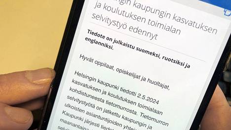 Helsingin kaupunki lähetti maanantaina huoltajille Wilma-viestin, jossa pahoitellaan, ettei vielä tässä vaiheessa tiedetä, mitkä tiedot ovat päätyneet tietomurron tekijöille. 
