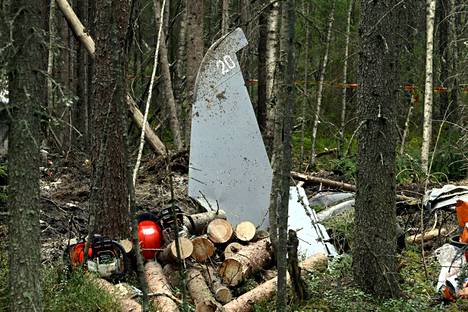 Hawk-harjoituskoneen onnettomuuden tapahtumapaikka Keuruulla 16. toukokuuta 2023.