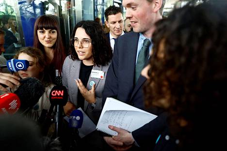 Catarina dos Santos Mota, who participated in the Portuguese youth lawsuit, spoke to the media after the decision on Tuesday in Strasbourg.