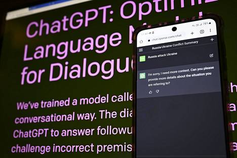 Chat GPT on kirjoitettua tekstiä ymmärtävä ja kysymyksiin vastaava tekoälyohjelma. Kuvassa ohjelma pyysi lisätietoja sille syötetystä aiheesta.
