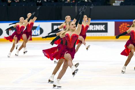 Helsinki Rockettes avasi vahvasti MM-kisat. Kuva on SM-kisoista maaliskuulta.