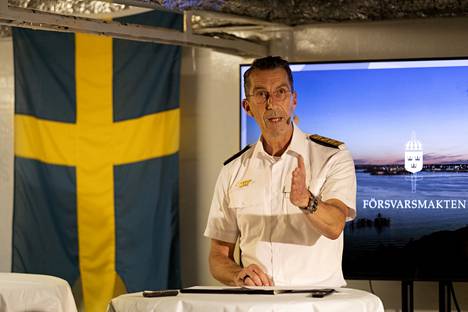 Micael Bydén puhui Almedalenin politiikkaviikoilla Gotlannissa kesällä 2022.