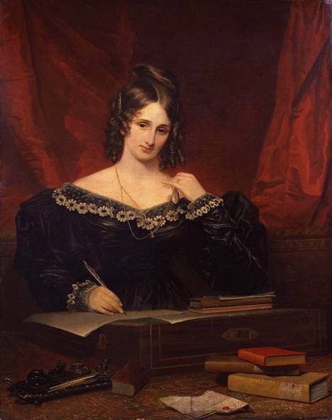 Mary Shelley noin vuonna 1830 Samuel John Stumpin maalauksessa.