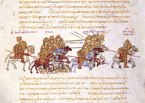 Vuonna 1021 Bysantin keisarin Basileois II:n (vas.) johtama armeija pyyhkäisi Shirimnin kylään, jossa oli vastassa Georgian kuninkaan George I:n (oik.) joukot.