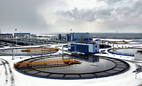  Pietarin keskinen jätevedenpuhdistamo kuvattuna talvella 2008.