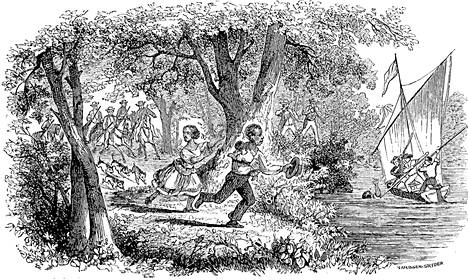 Orjuus mielletään yleensä historiaan jääneeksi ongelmaksi. Yhdysvalloissa tehty piirros on vuodelta 1864.