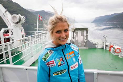 Norjan Therese Johaug kuvattuna kilpailukieltonsa jälkeen Blink-hiihtofestivaalilla.