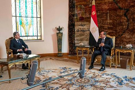 Egyptian President Abdel Fattah al-Sisi met with US Secretary of State Antony Blinken on Sunday in Cairo.